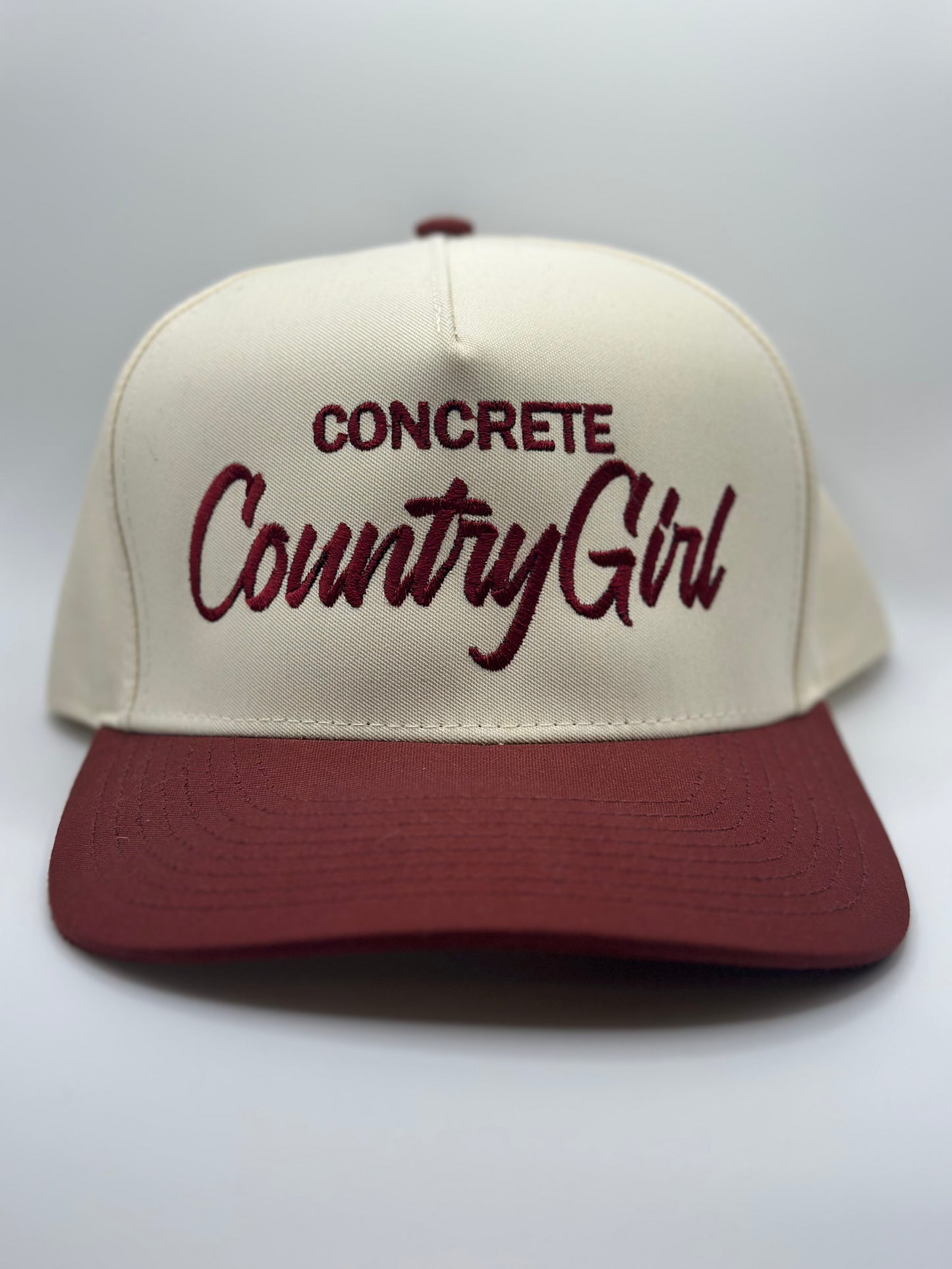 Concrete CountryGirl Beige/Maroon Snapback Hat